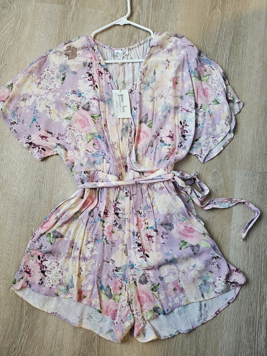 Grace & Lace Pants - Pastel Lavender Floral Romper
